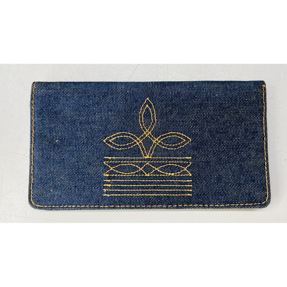 Vintage Blue Jean Denim Bill Fold Wallet